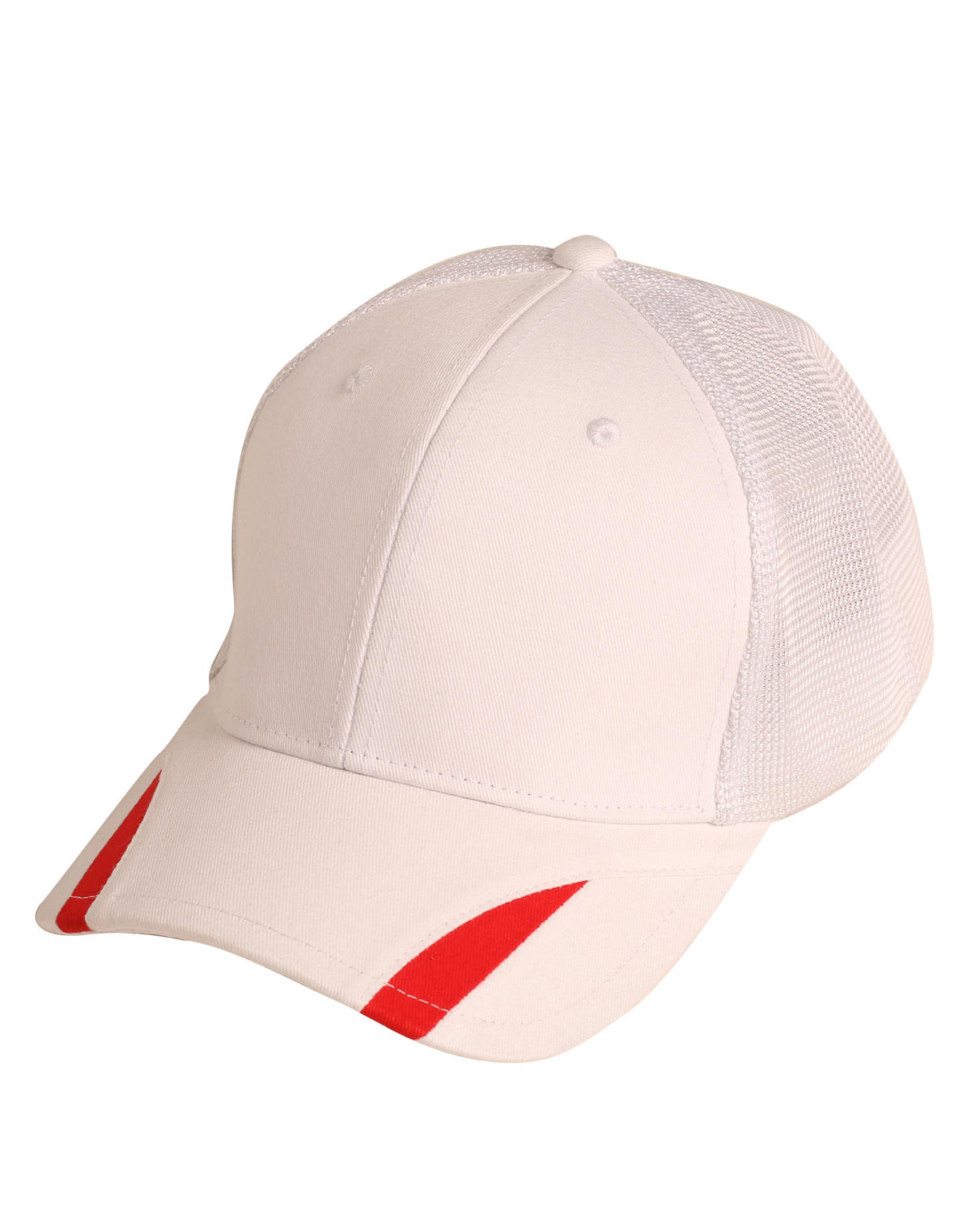 Contrast Peak Trim Cap - White/Red - Front