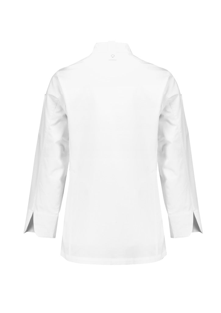 Gusto Womens Long Sleeve Chef Jacket - White - Back