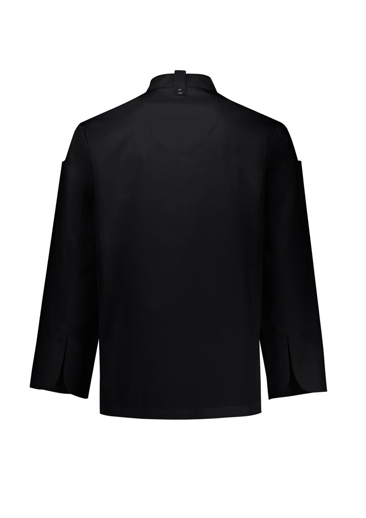 Gusto Mens Long Sleeve Chef Jacket - Black - Back