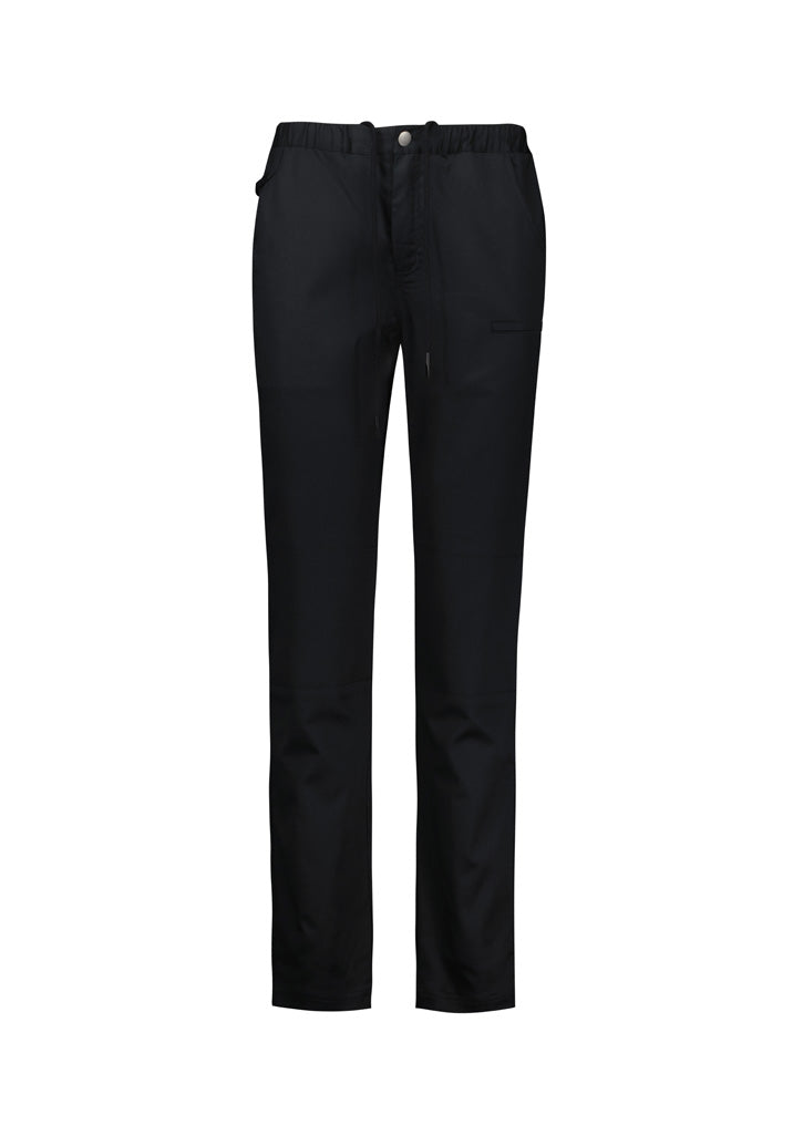 Saffron Womens Chef Flex Pant - Black - Front
