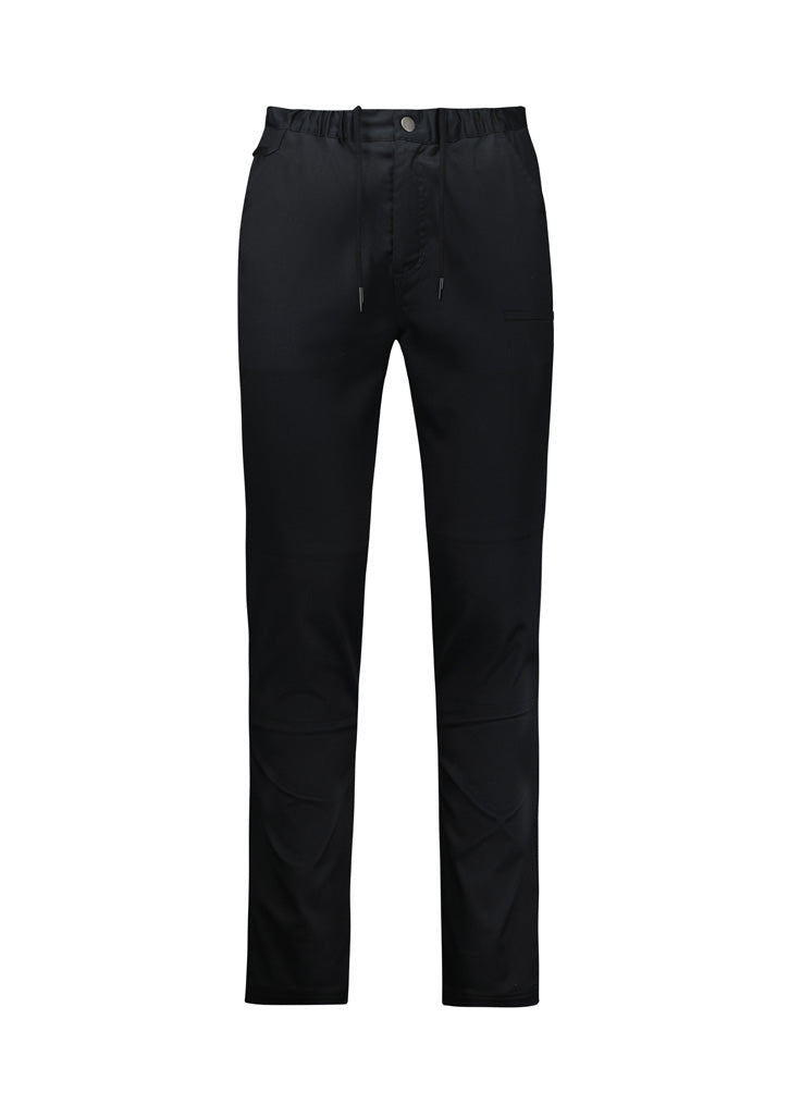 Saffron Mens Chef Flex Pant - Black - Front