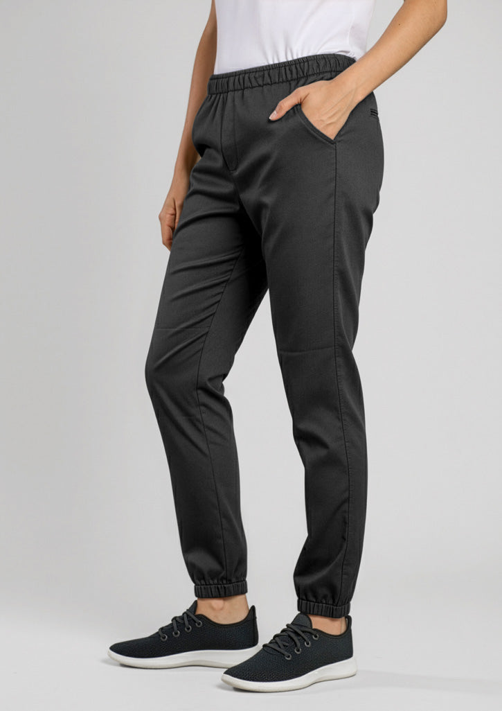 Cajun Womens Chef Jogger Pant - Black - Model