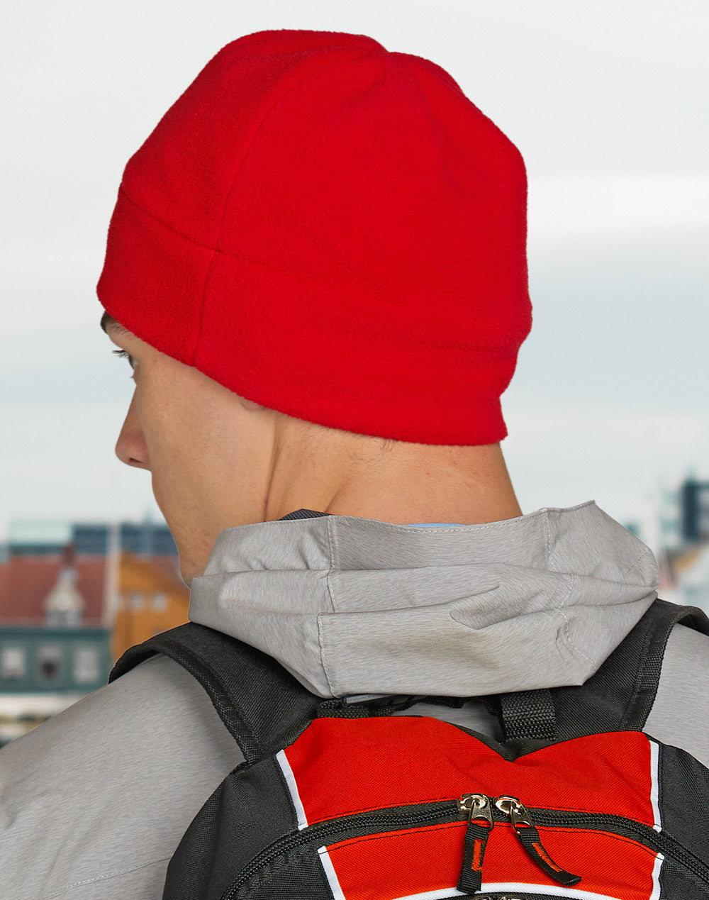 Polar Beanie - Red - Back