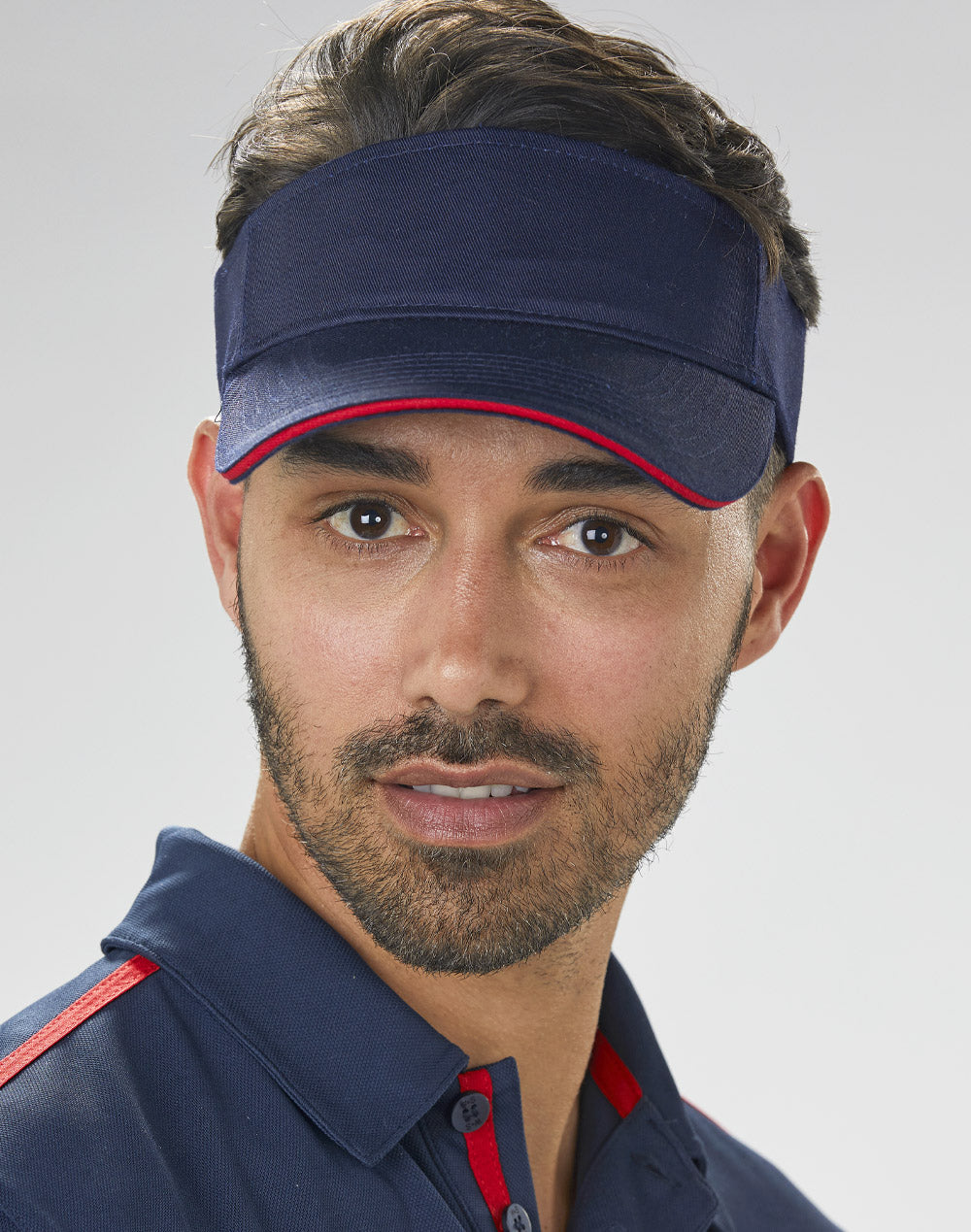 Contrast Sandwich Visor - Navy/Red - View