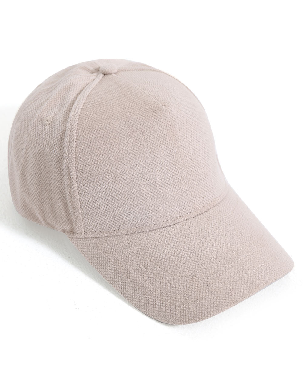 Polyester Jacquard Texture 5 Panel Cap - Almond - View