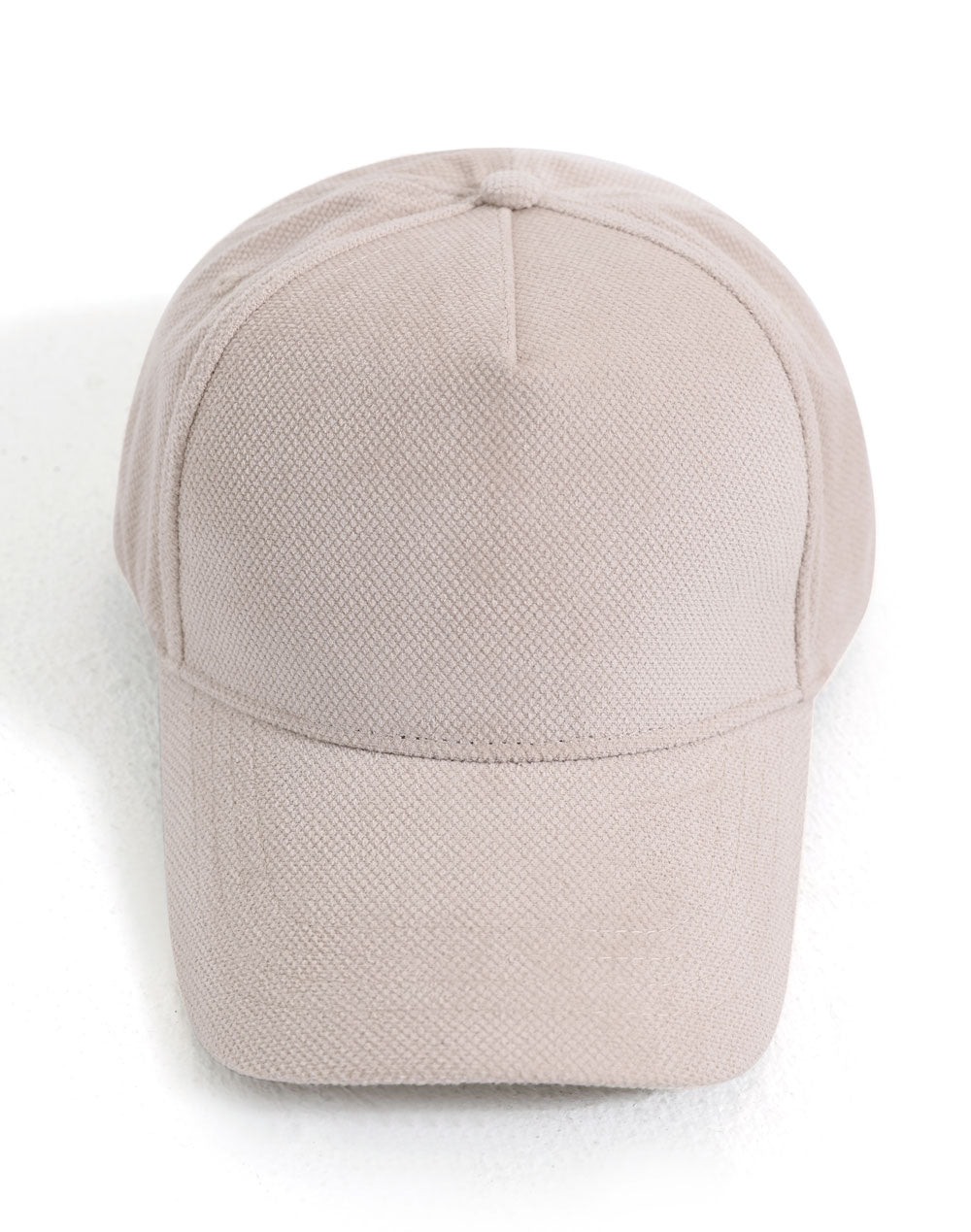 Polyester Jacquard Texture 5 Panel Cap - Almond - Front