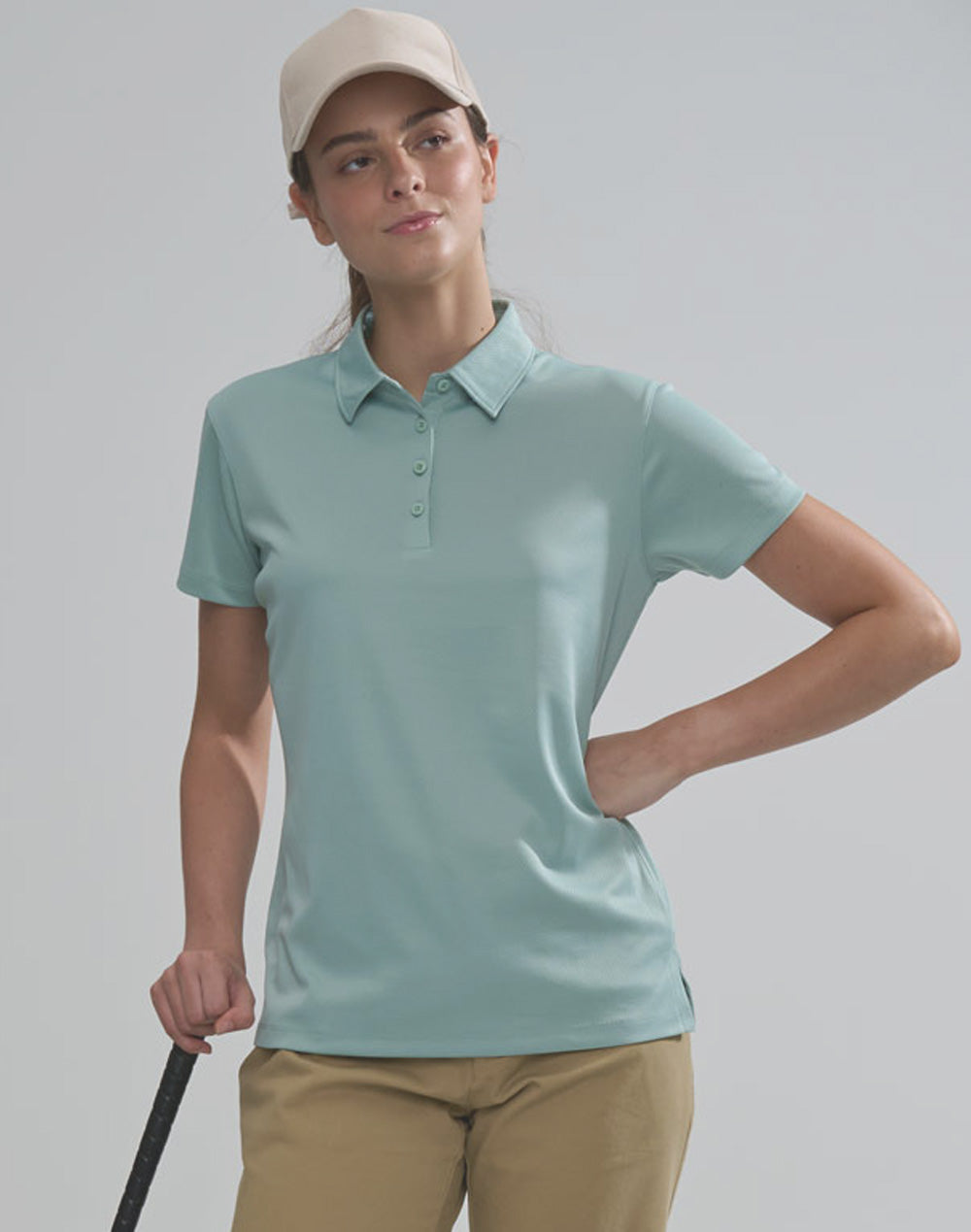 Polyester Jacquard Texture 5 Panel Cap - Almond - View