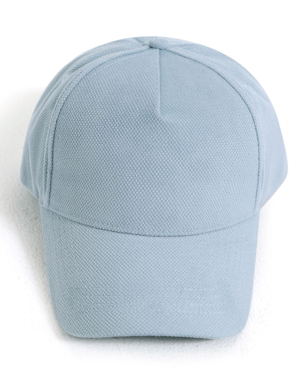 Polyester Jacquard Texture 5 Panel Cap - Light Blue - Front