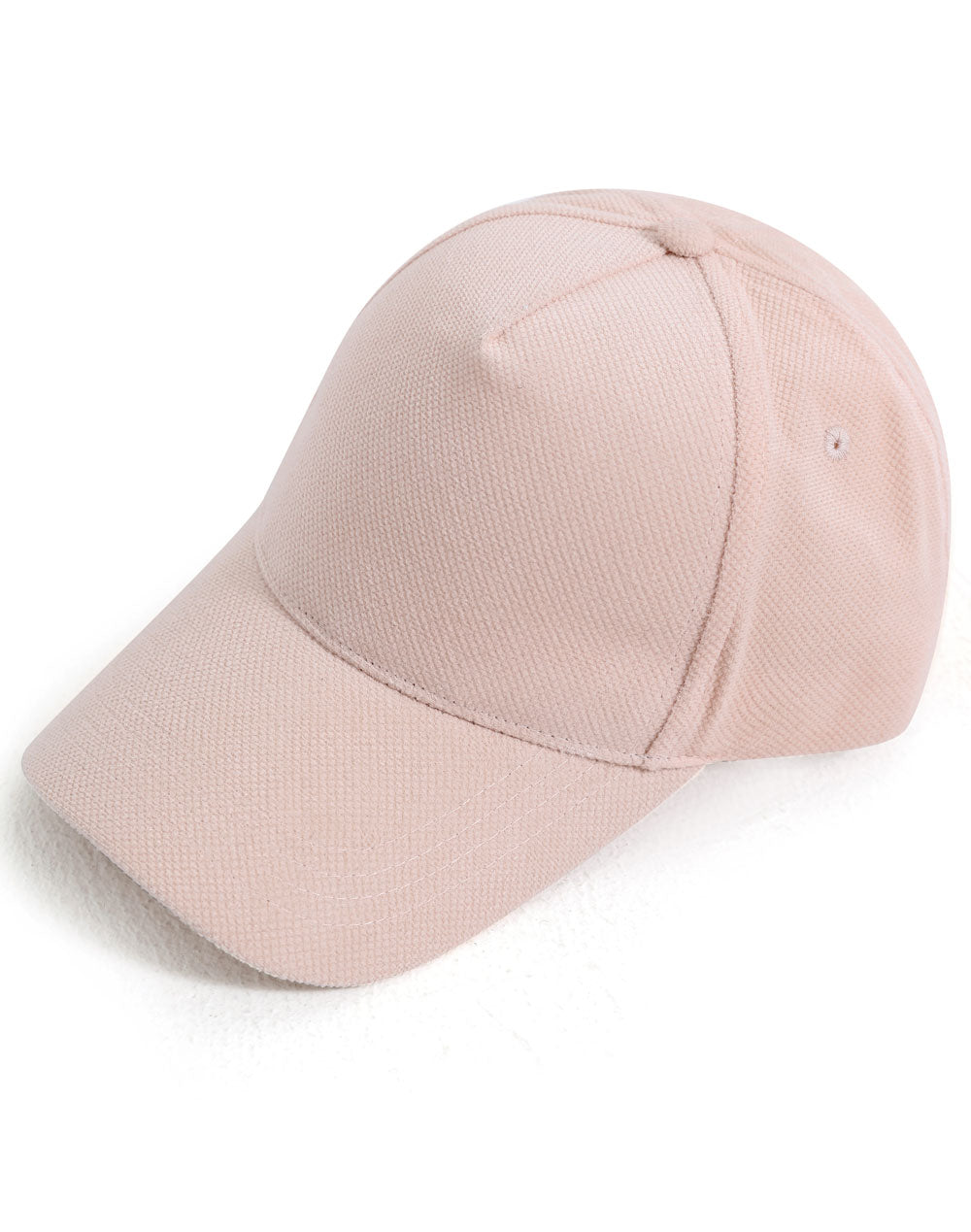 Polyester Jacquard Texture 5 Panel Cap - Pale Pink - View