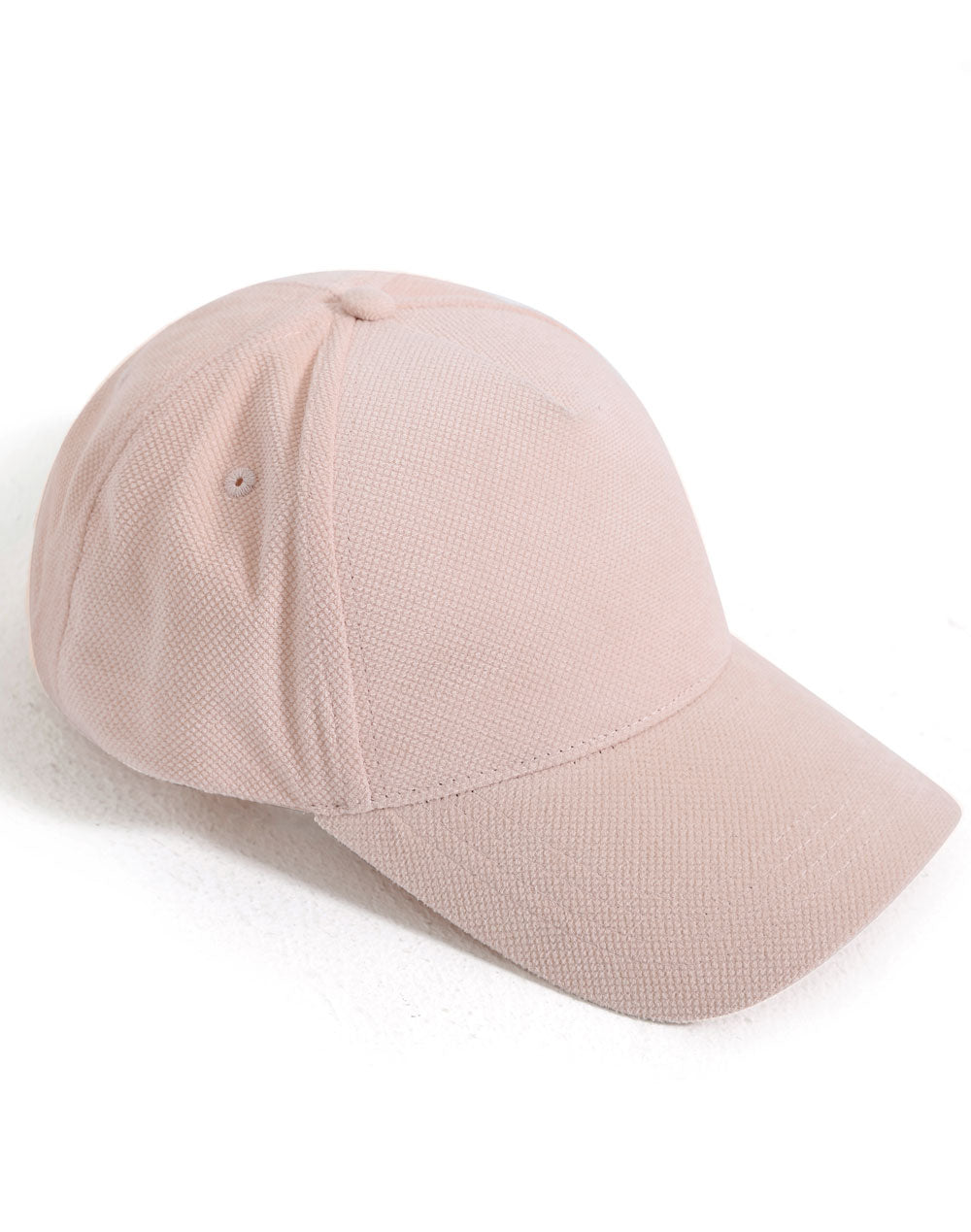 Polyester Jacquard Texture 5 Panel Cap - Pale Pink - View