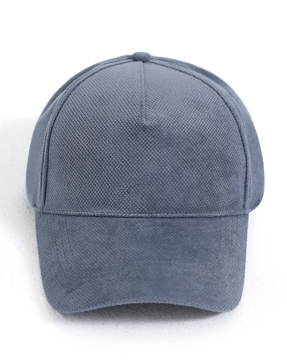 Polyester Jacquard Texture 5 Panel Cap - Slate Blue - Front