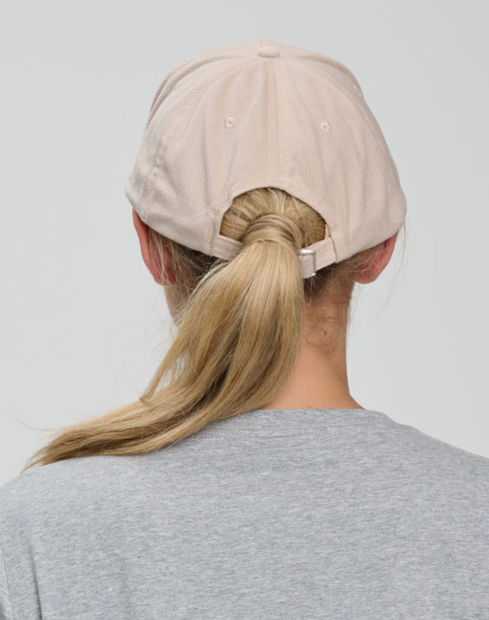 Polyester Jacquard Texture 5 Panel Cap - Pale Pink - Back