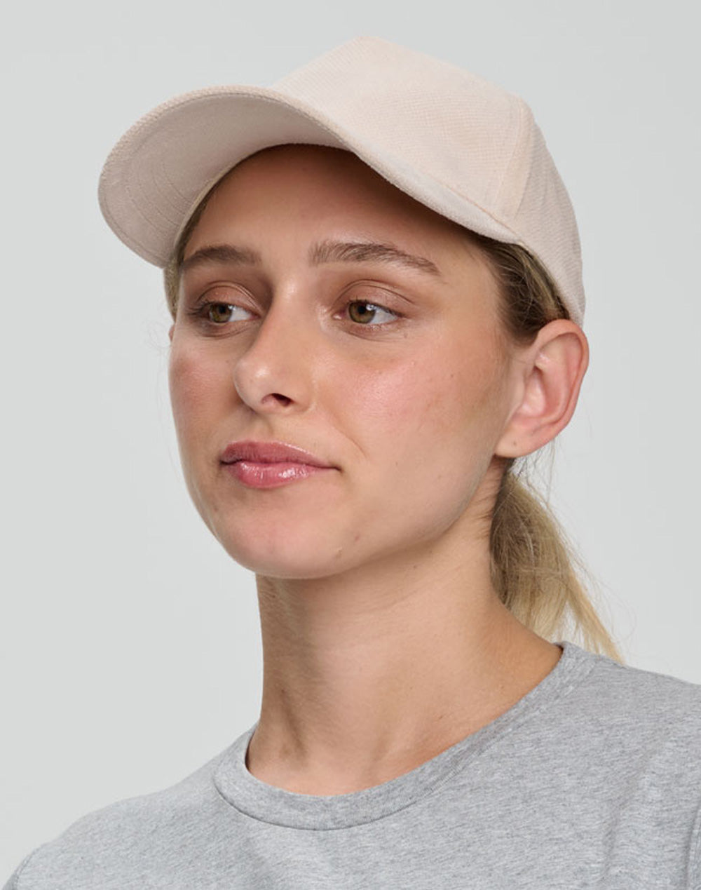 Polyester Jacquard Texture 5 Panel Cap - Pale Pink - View