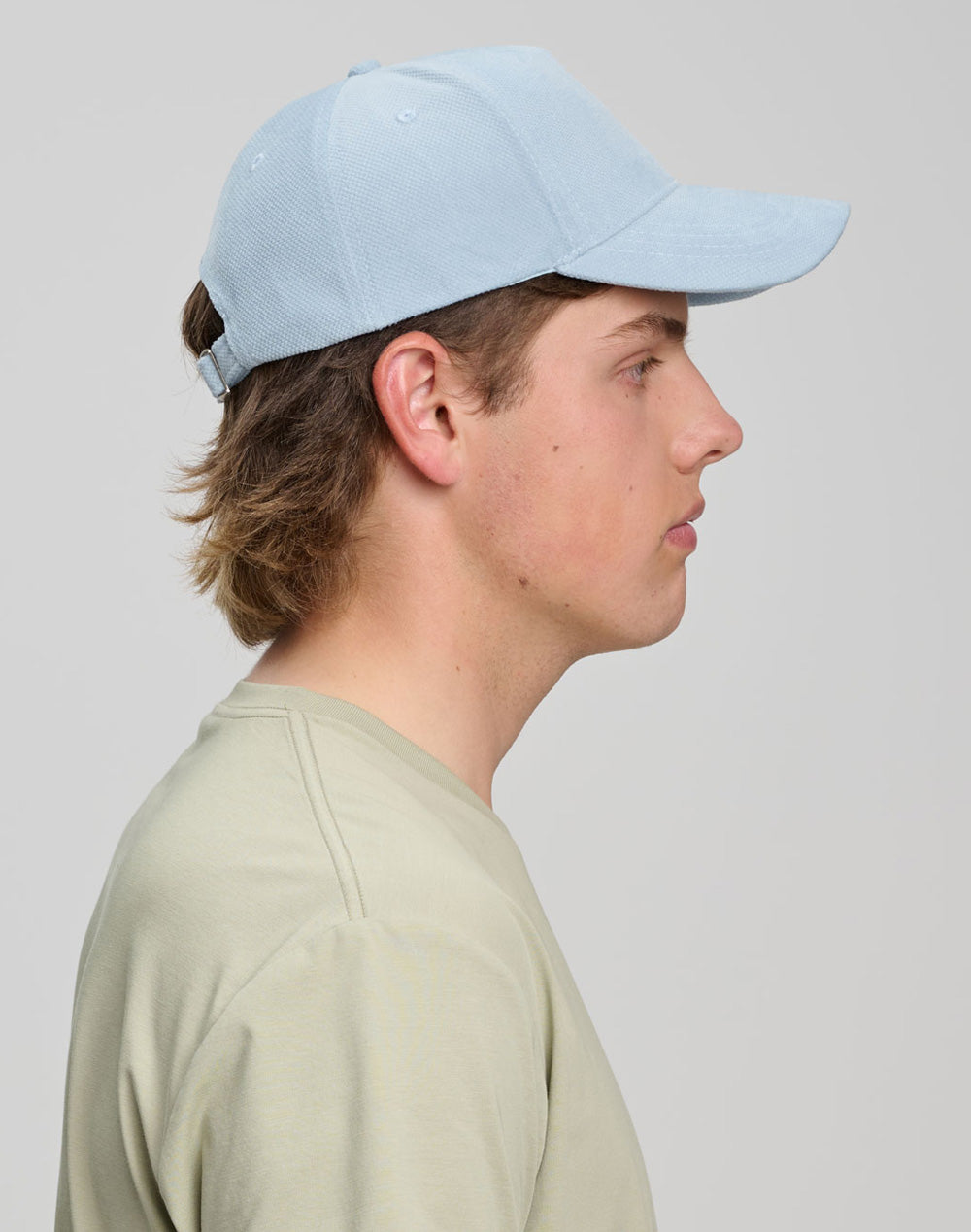Polyester Jacquard Texture 5 Panel Cap - Light Blue - View