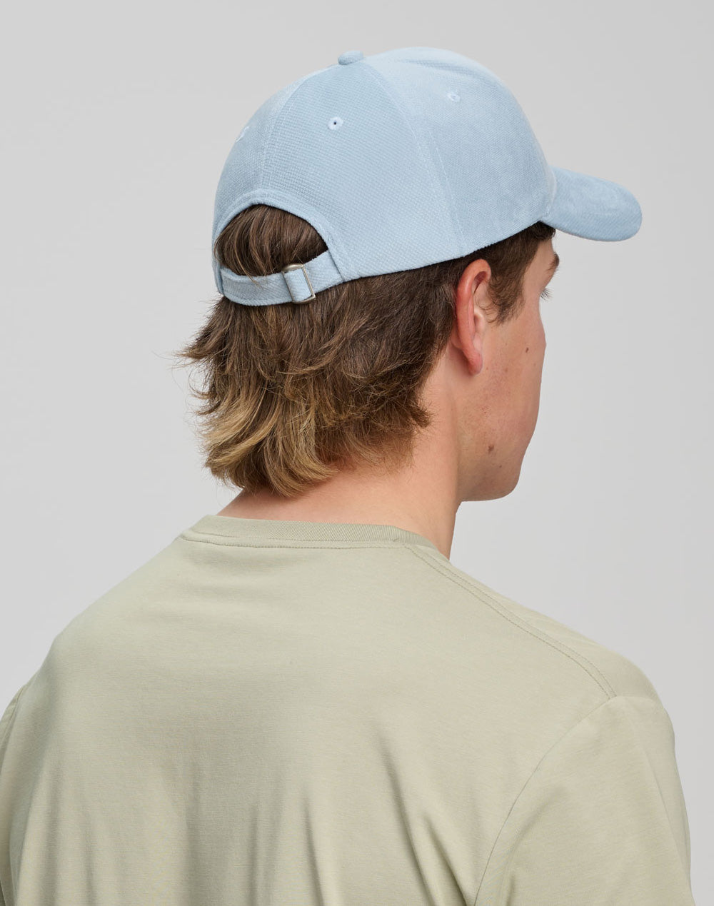 Polyester Jacquard Texture 5 Panel Cap - Light Blue - View