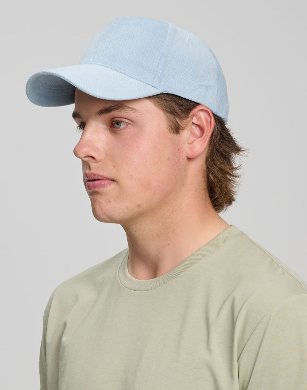 Polyester Jacquard Texture 5 Panel Cap - Light Blue - View