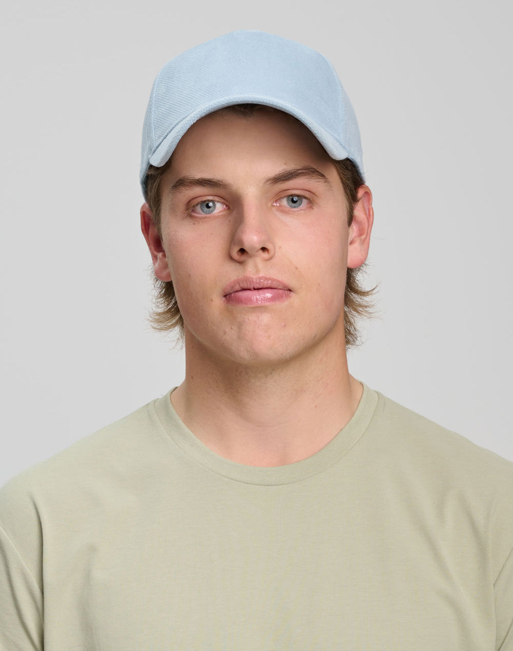 Polyester Jacquard Texture 5 Panel Cap - Light Blue - View