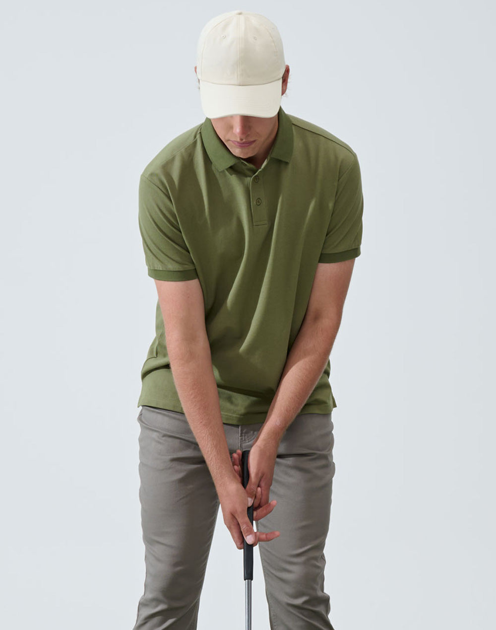 Cotton Twill Unstructured Cap - Natural - Model