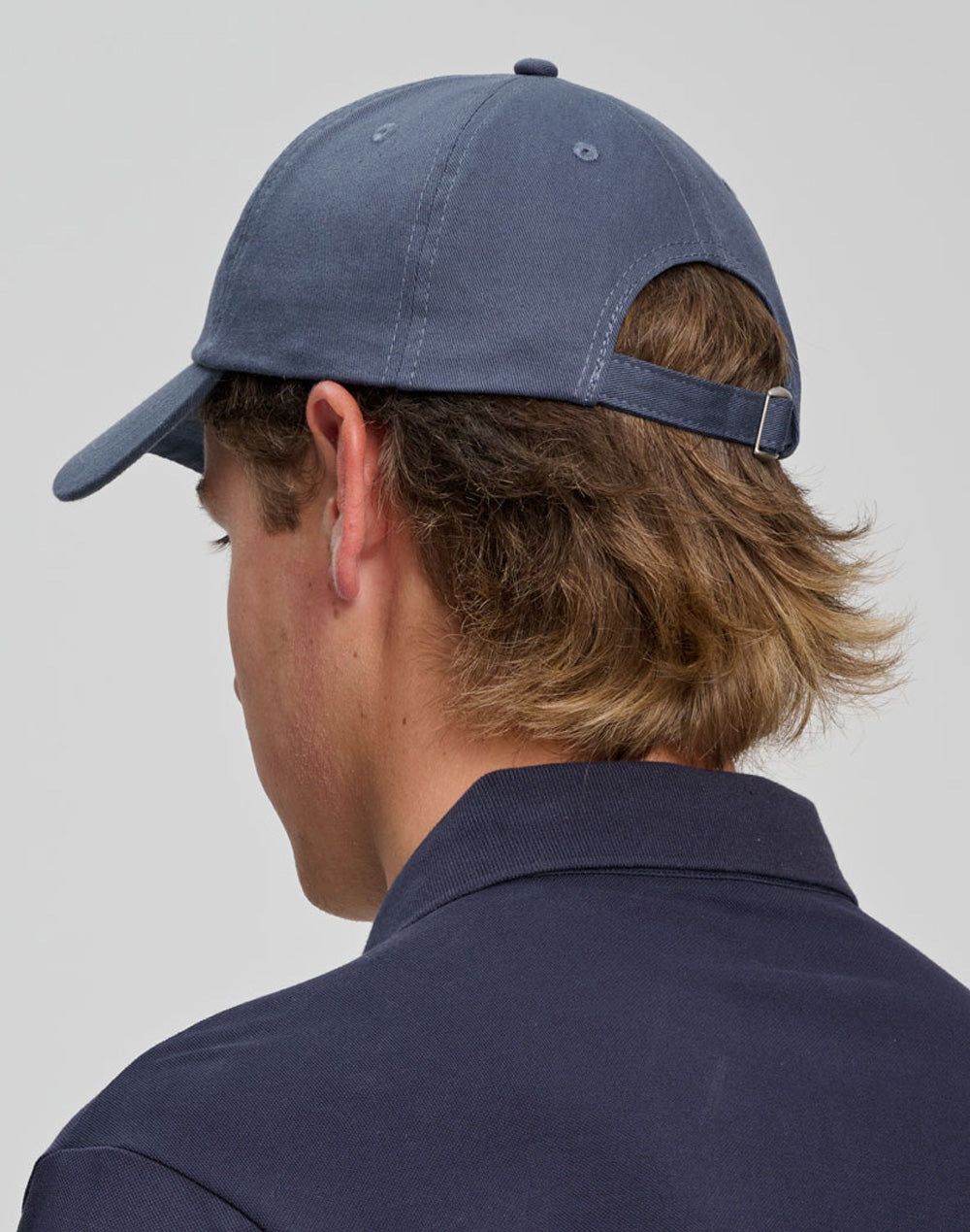 Cotton Twill Unstructured Cap - Slate Blue - Back