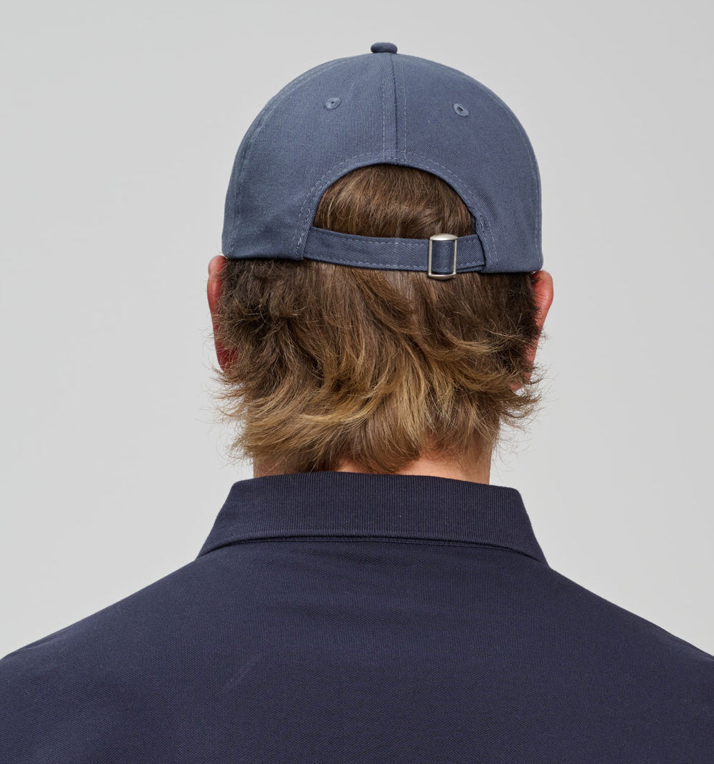 Cotton Twill Unstructured Cap - Slate Blue - Back