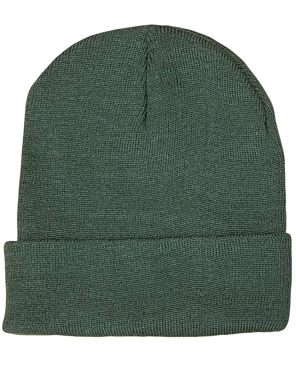 Roll Up rPET Knit Beanie - Army Green - Front
