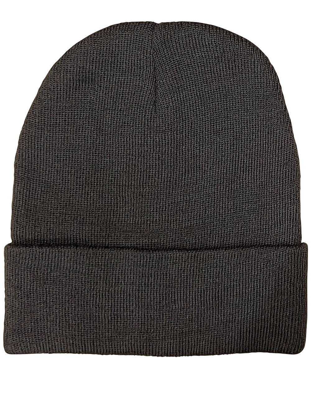 Roll Up rPET Knit Beanie - Charcoal - Front