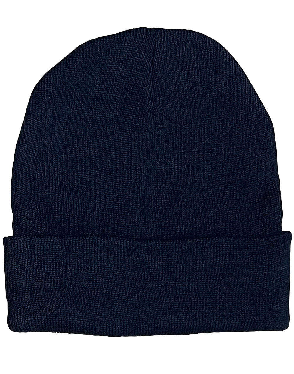 Roll Up rPET Knit Beanie - Navy - Front