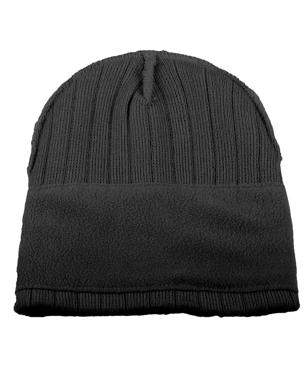 Cable Knit Beanie With Fleece Head Band - view