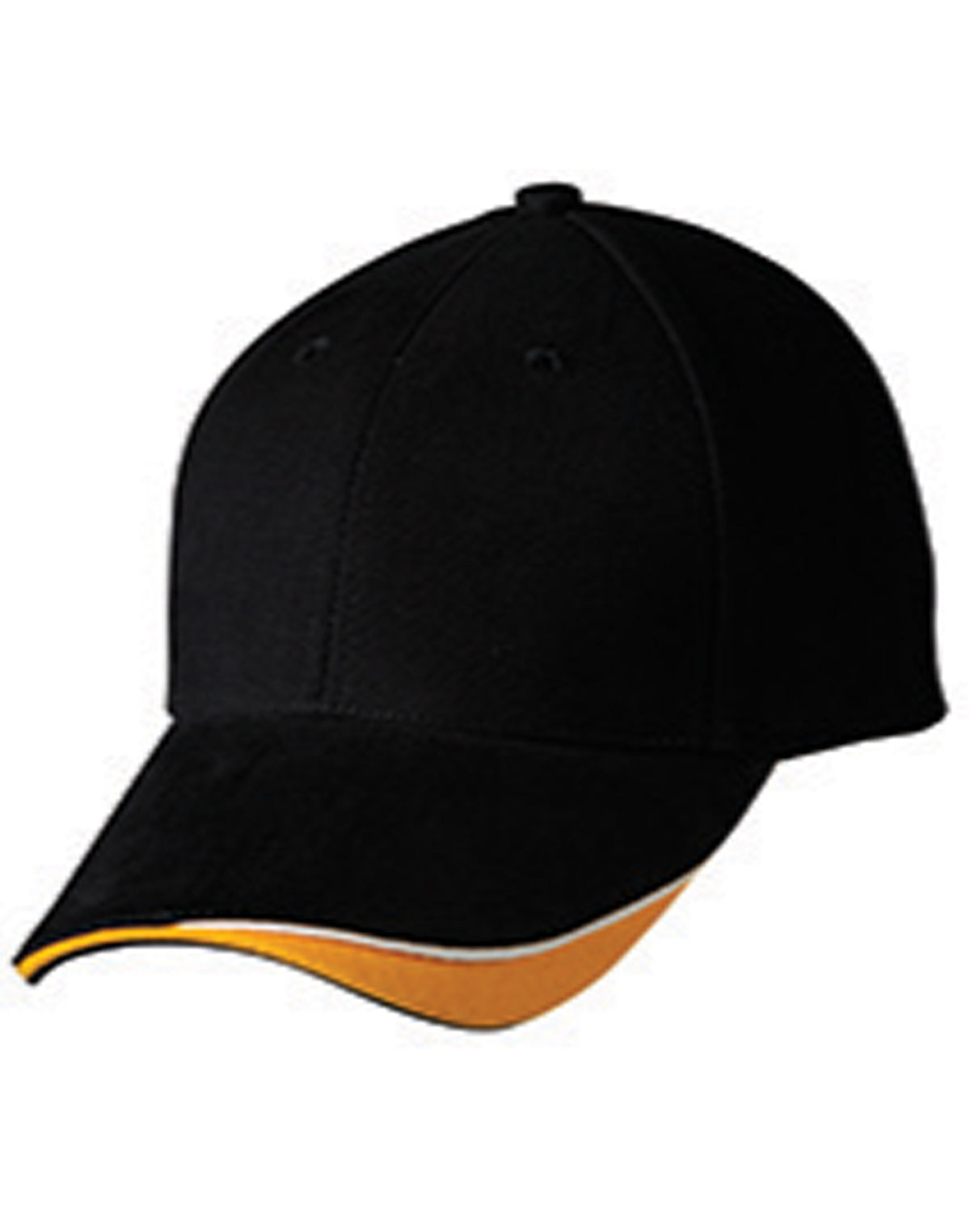 Triple Sandwich Peak Cap - Navy/White/Gold - Front