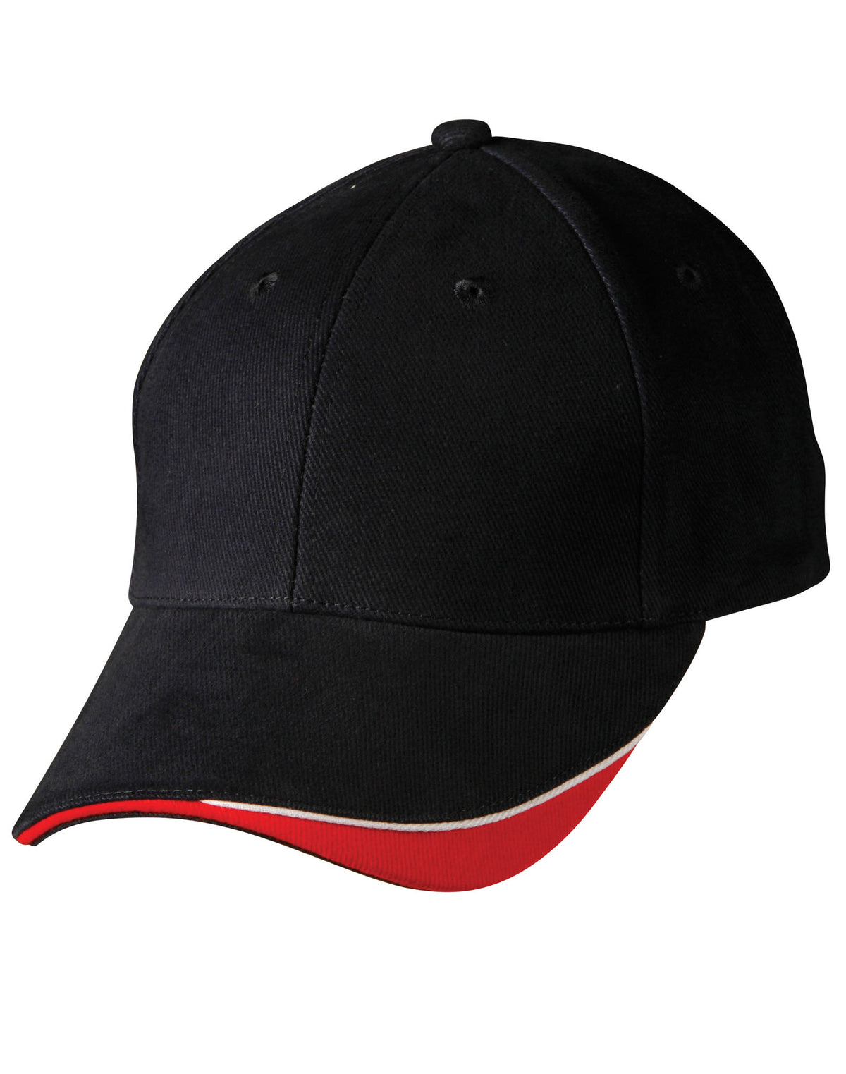Triple Sandwich Peak Cap - Navy/White/Red - Front