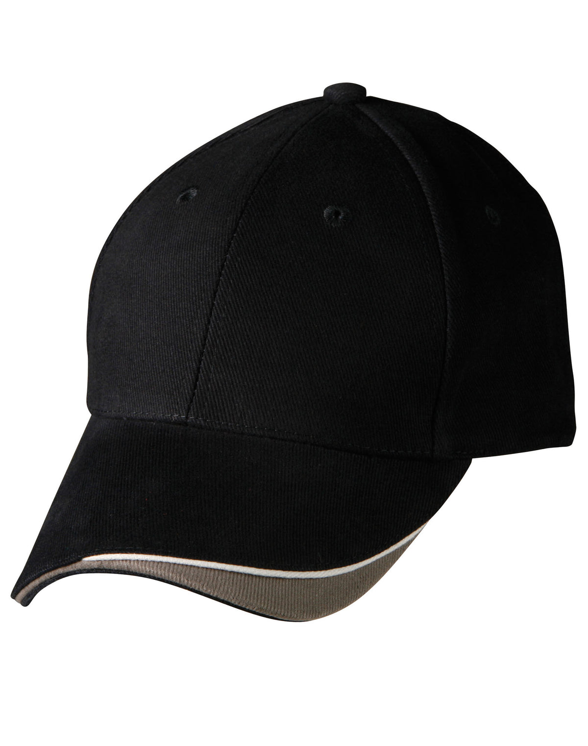 Triple Sandwich Peak Cap - Navy/White/Grey - Front