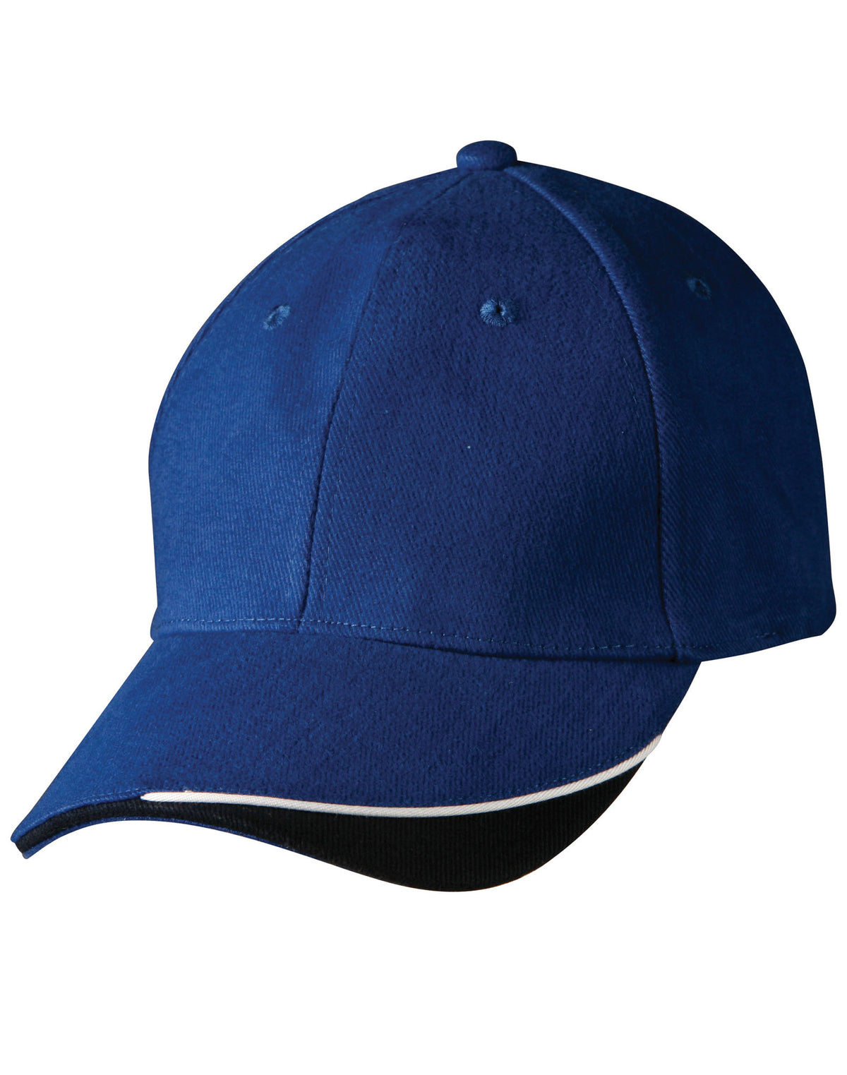 Triple Sandwich Peak Cap - Royal/White/Navy - Front