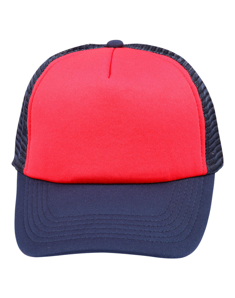 Contrast Trucker Cap - Red/Navy - Front