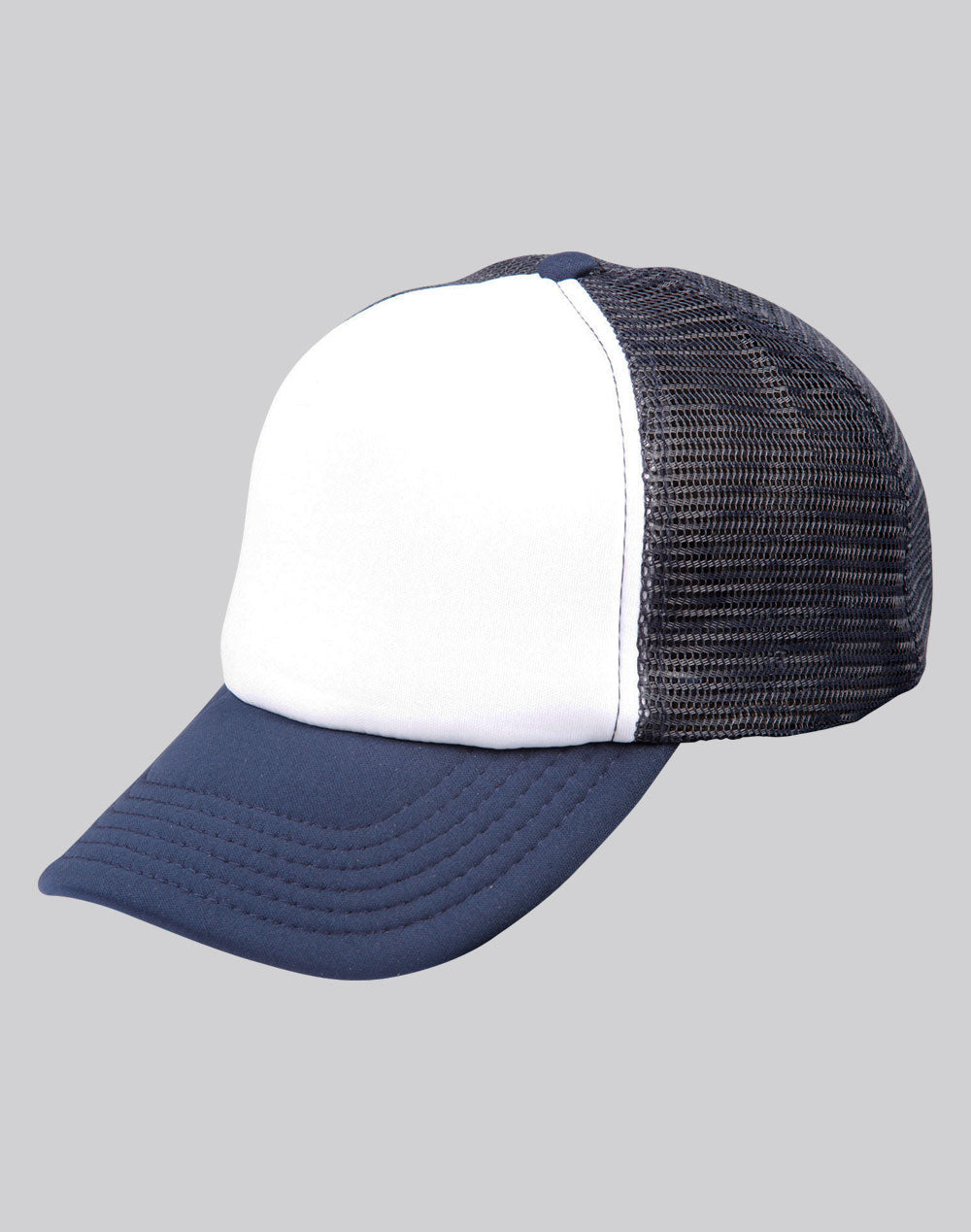 Contrast Trucker Cap - White/Navy - View
