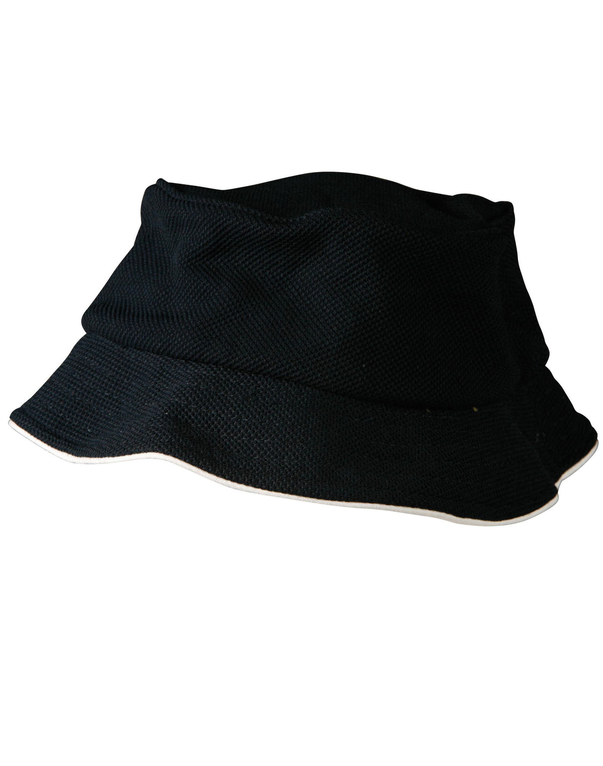 Pique Mesh With Sandwich Bucket Hat - Navy/White - Front