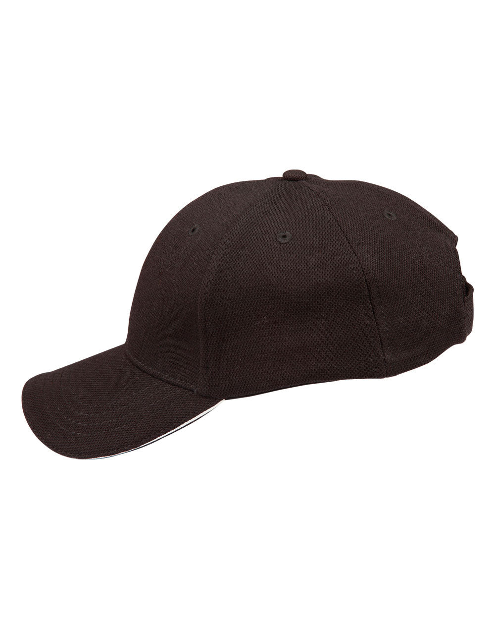 Pique Mesh With Contrast Sandwich - Black/White - View