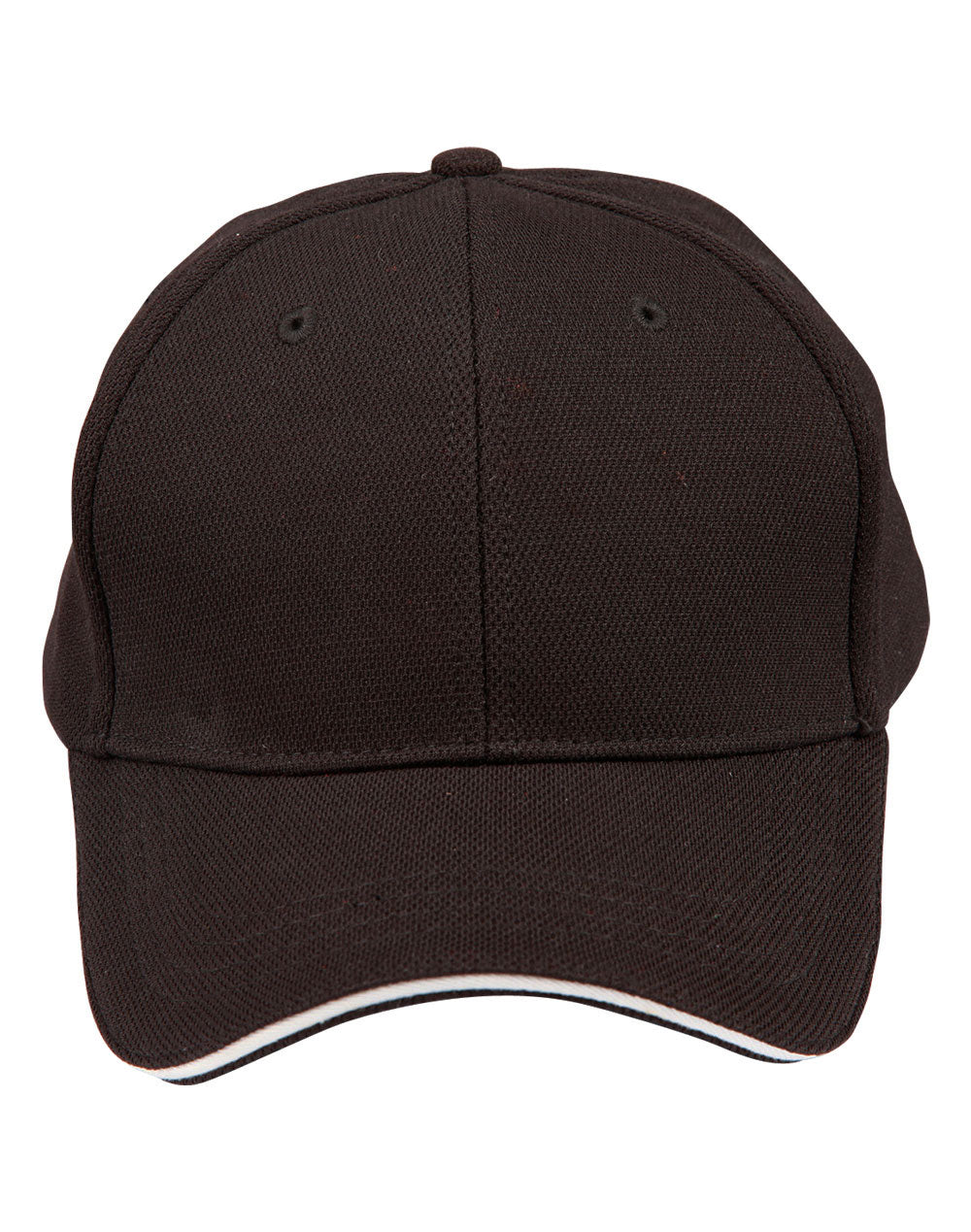 Pique Mesh With Contrast Sandwich - Black/White - Front