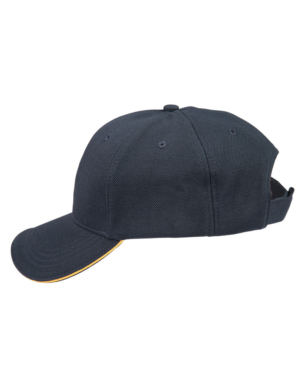 Pique Mesh With Contrast Sandwich - Navy/Gold - View