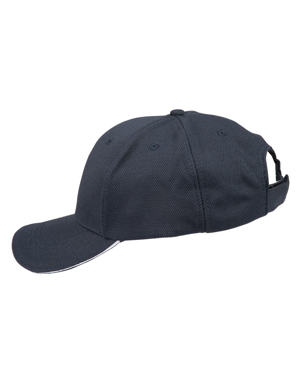 Pique Mesh With Contrast Sandwich - Navy/White - View