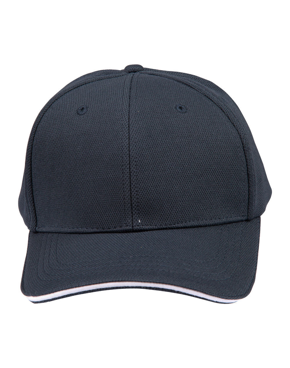 Pique Mesh With Contrast Sandwich - Navy/White - Front