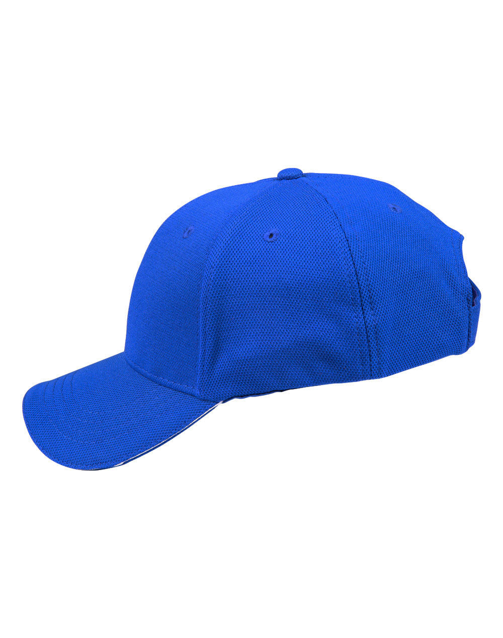 Pique Mesh With Contrast Sandwich - Royal/White - View