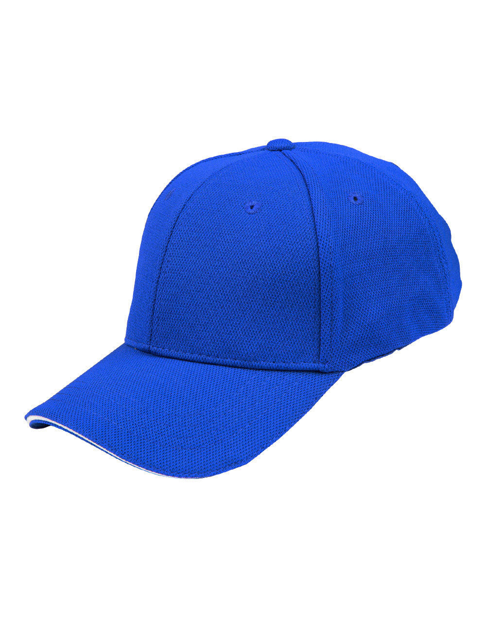 Pique Mesh With Contrast Sandwich - Royal/White - View