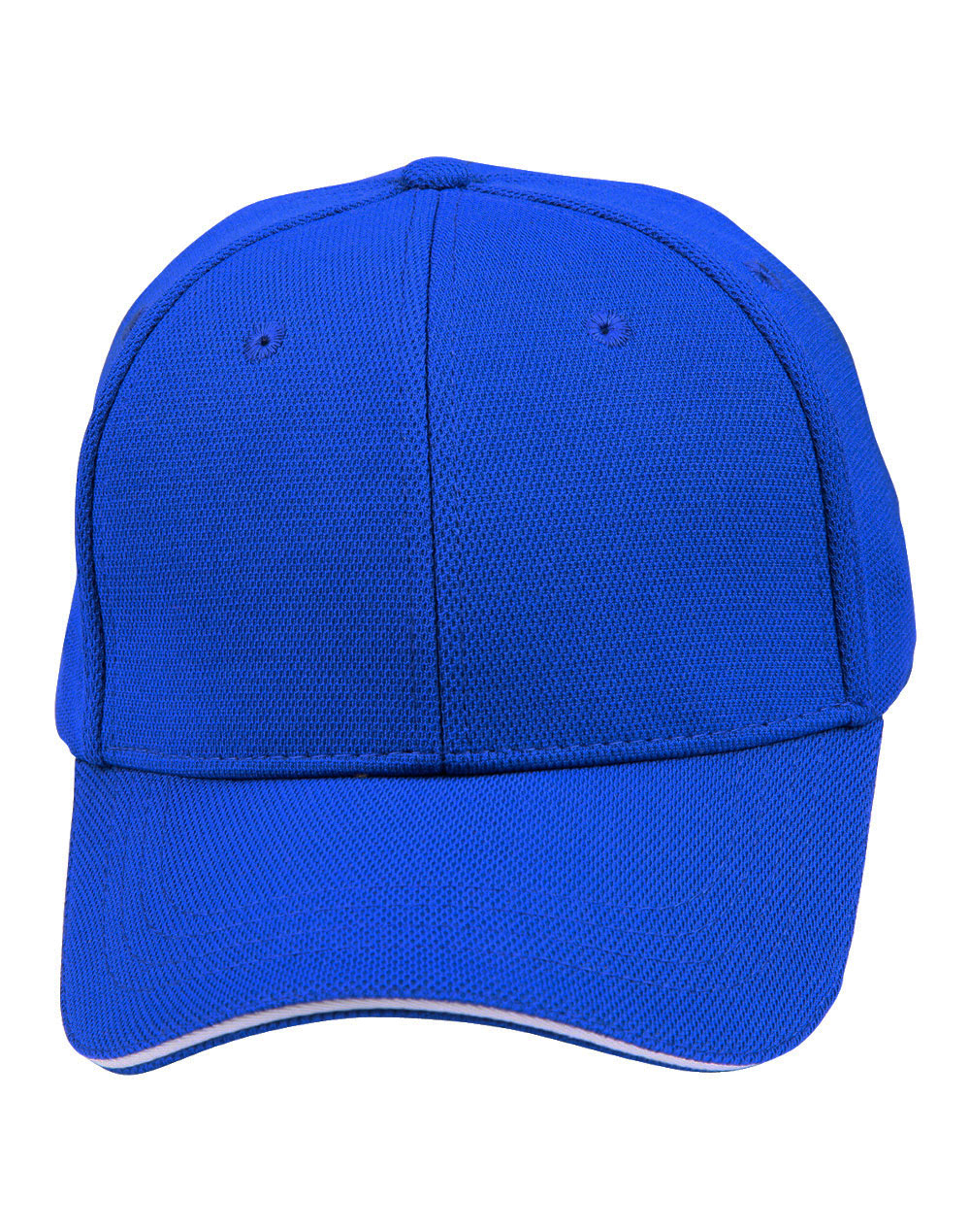 Pique Mesh With Contrast Sandwich - Royal/White - Front