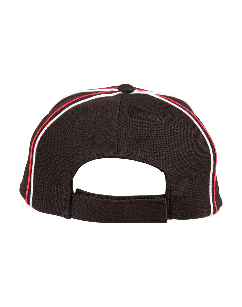 Tri-Colour Pique Mesh Cap - Black/White/Red - Back