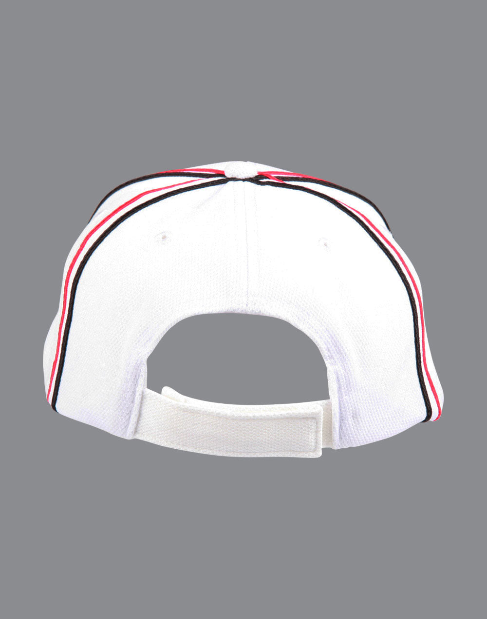 Tri-Colour Pique Mesh Cap - White/Navy/Red - Back