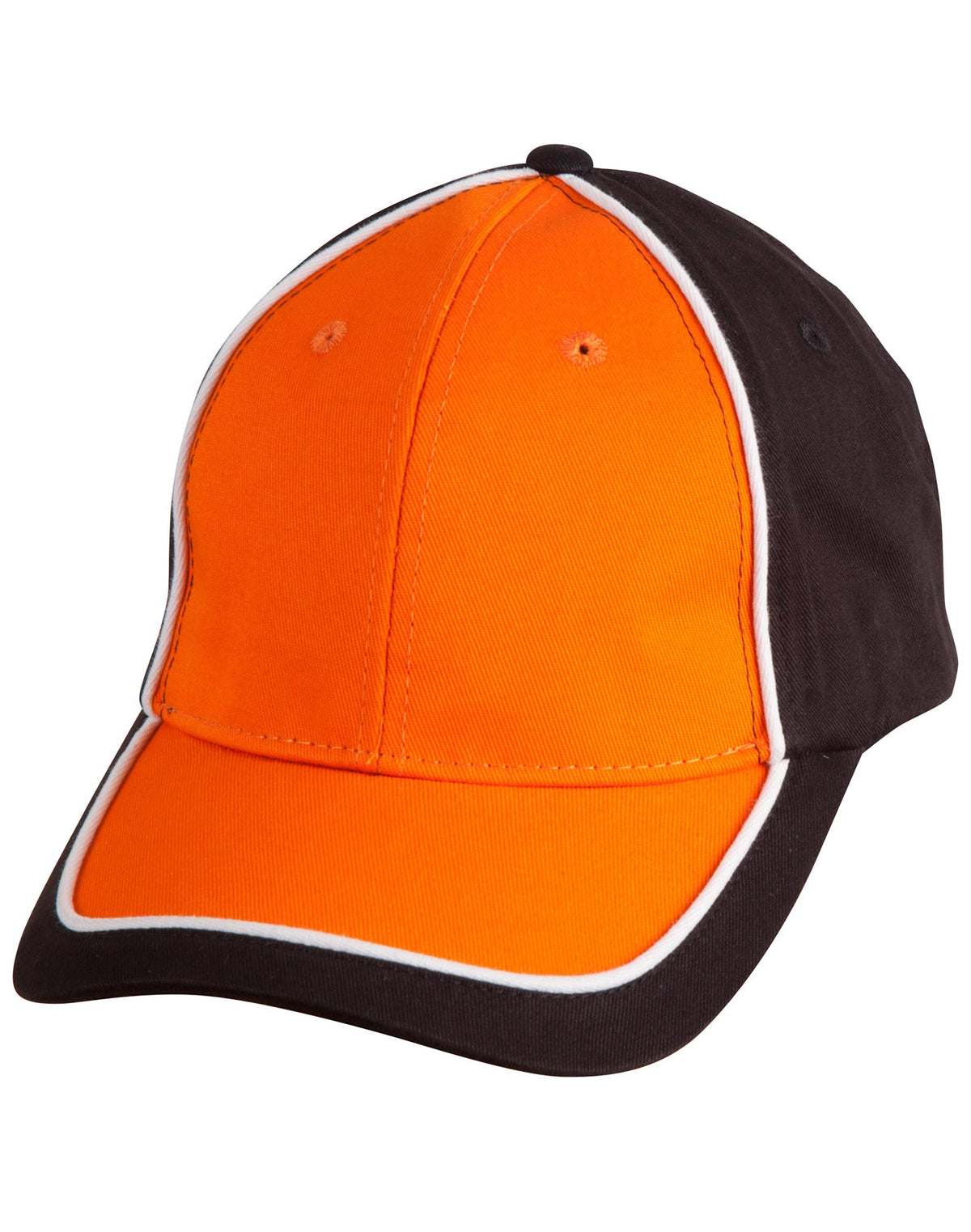 Arena Two Tone Cap - Black/White/Orange - Front