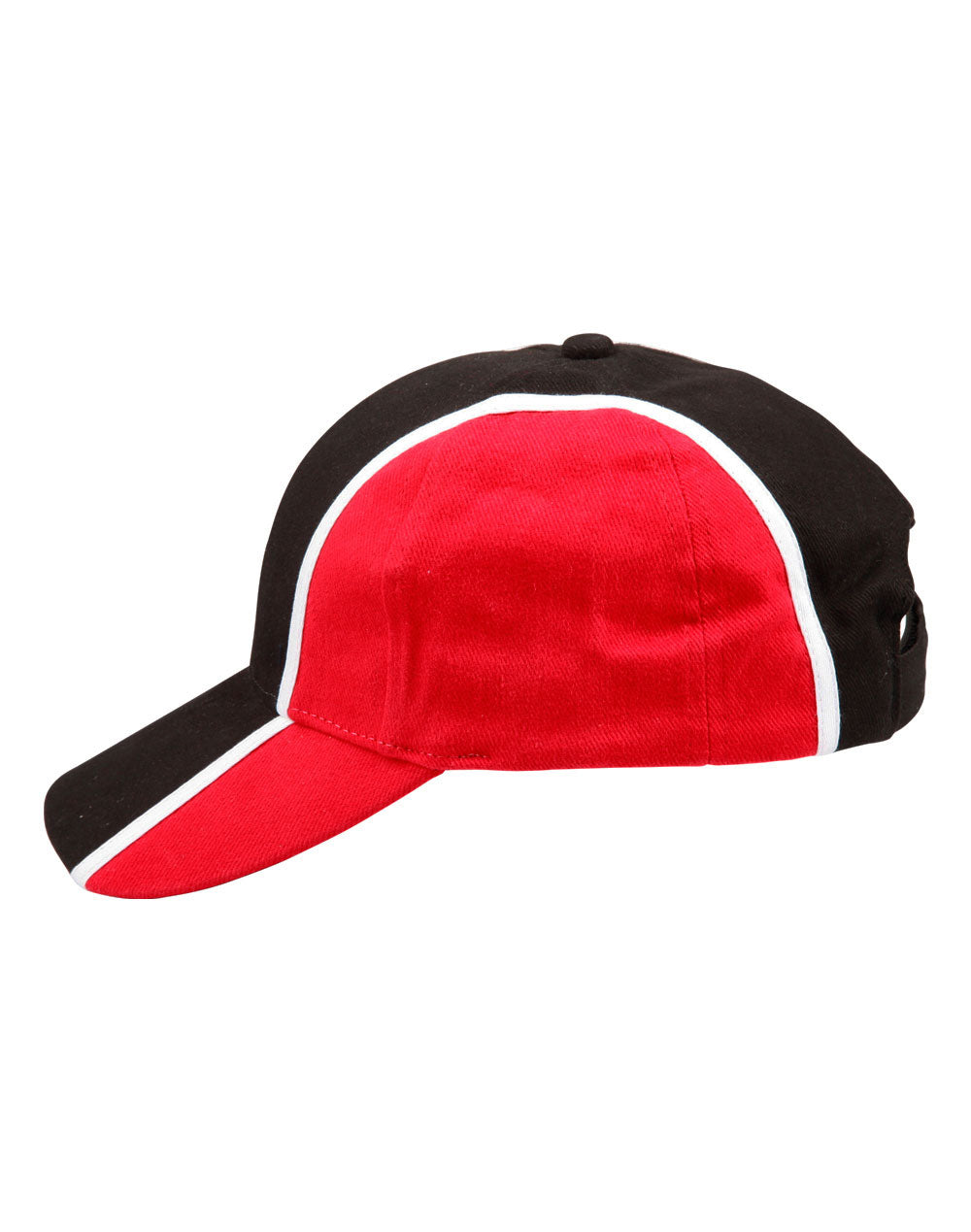 Tri-Colour Cap - Black/White/Red - View
