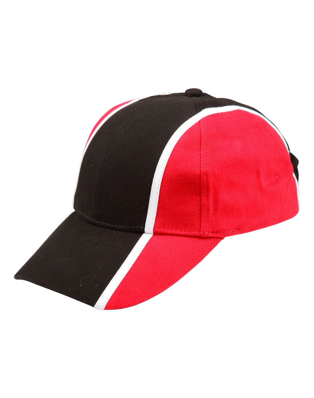 Tri-Colour Cap - Black/White/Red - View