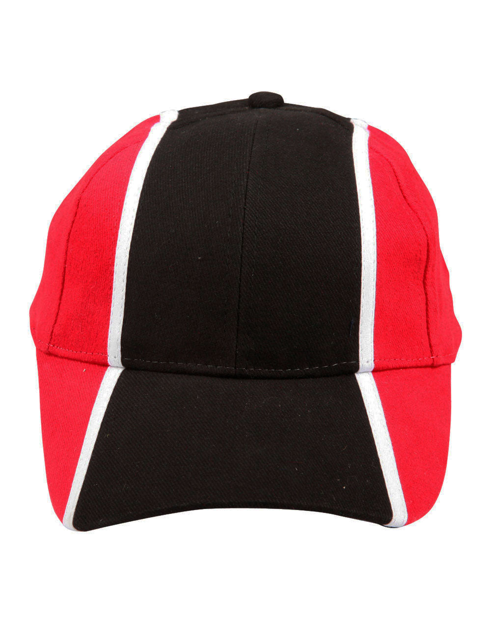 Tri-Colour Cap - Black/White/Red - Front
