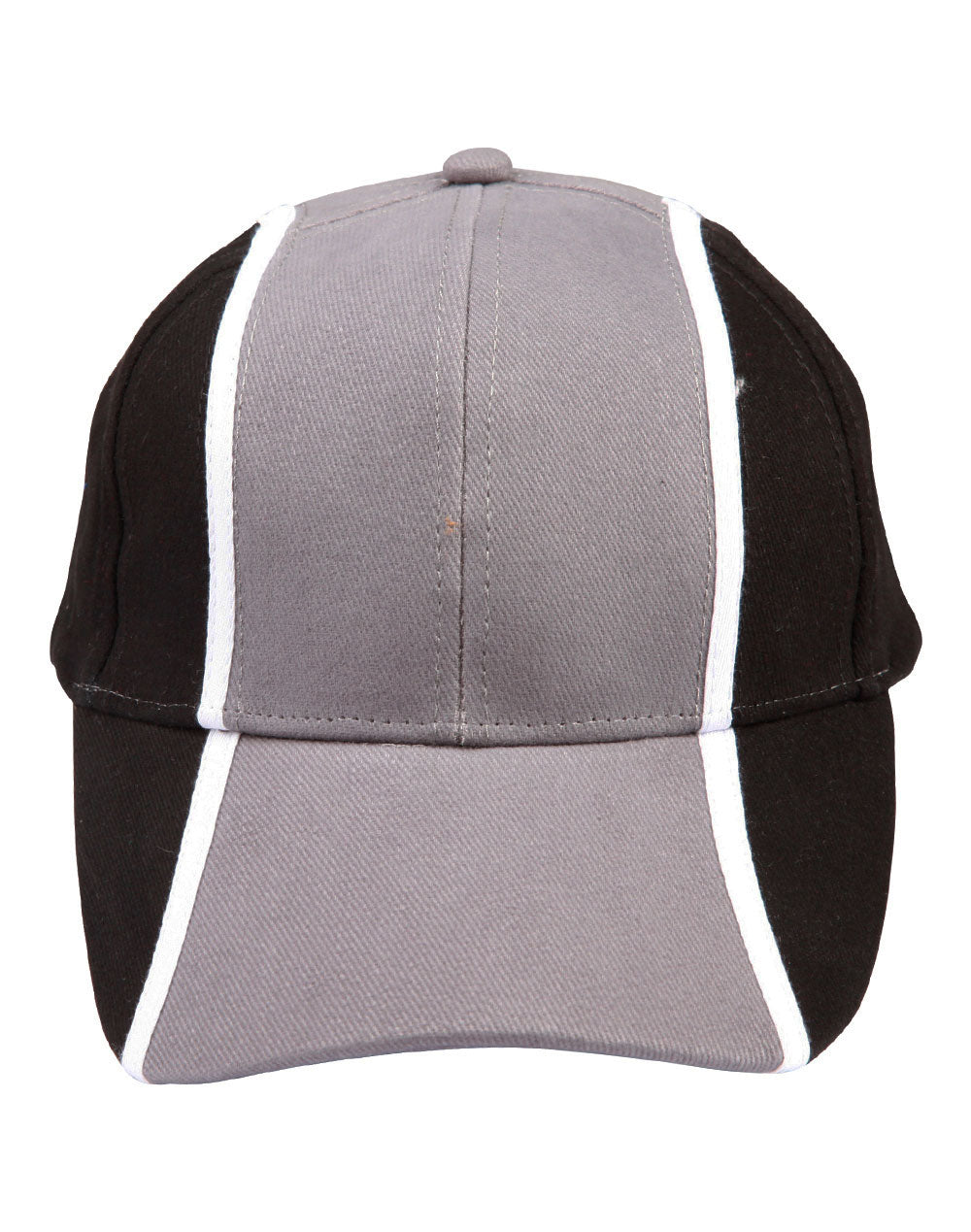 Tri-Colour Cap - Grey/White/Black - Front